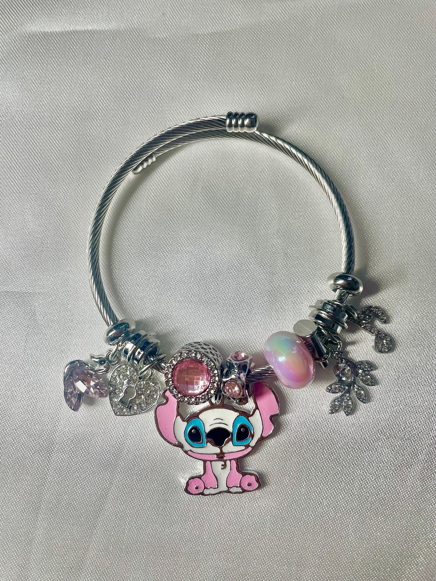 Pink Stitch Charm Bracelet