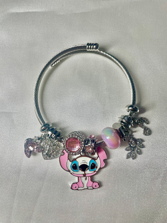 Pink Stitch Charm Bracelet